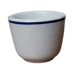 Walker China Coffee Cup Vitrified Jeannette Corp Restaurant Ware Vtg Blue Rim